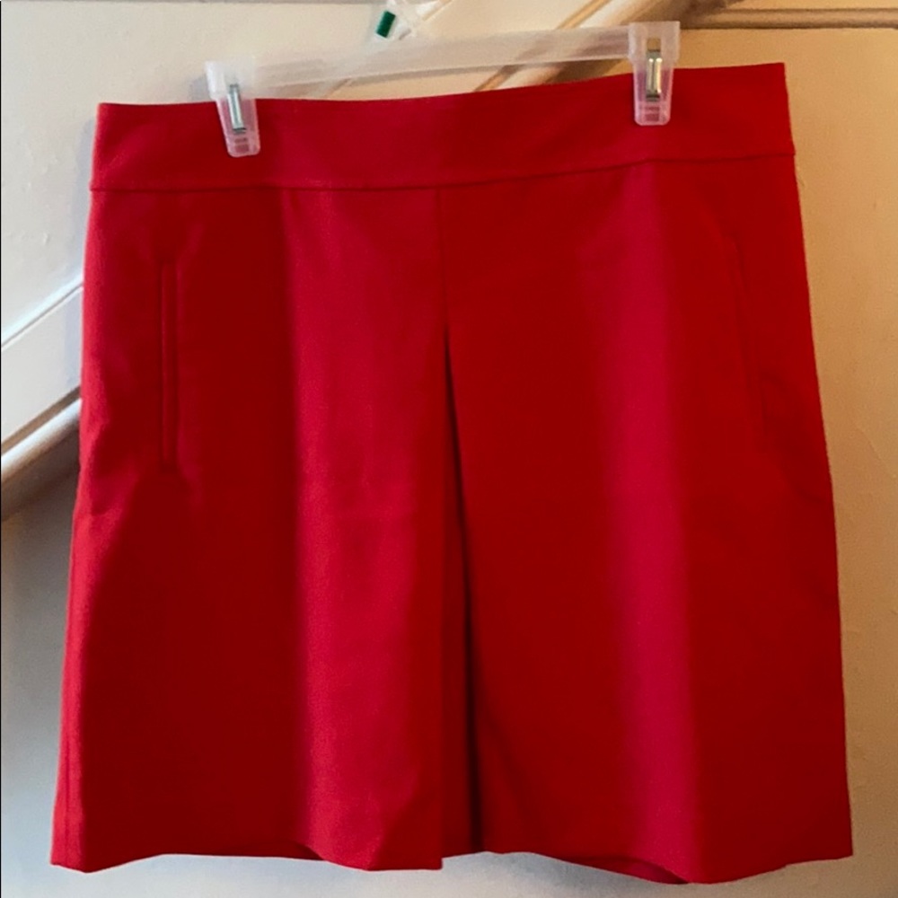 Loft Poppy Red Mini Skirt with Pockets